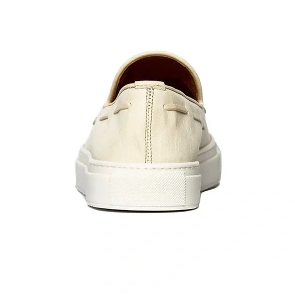 NOHOW SLIP-ON LEATHER SHOES IN CREAM (LOAFERS) US SIZE 9